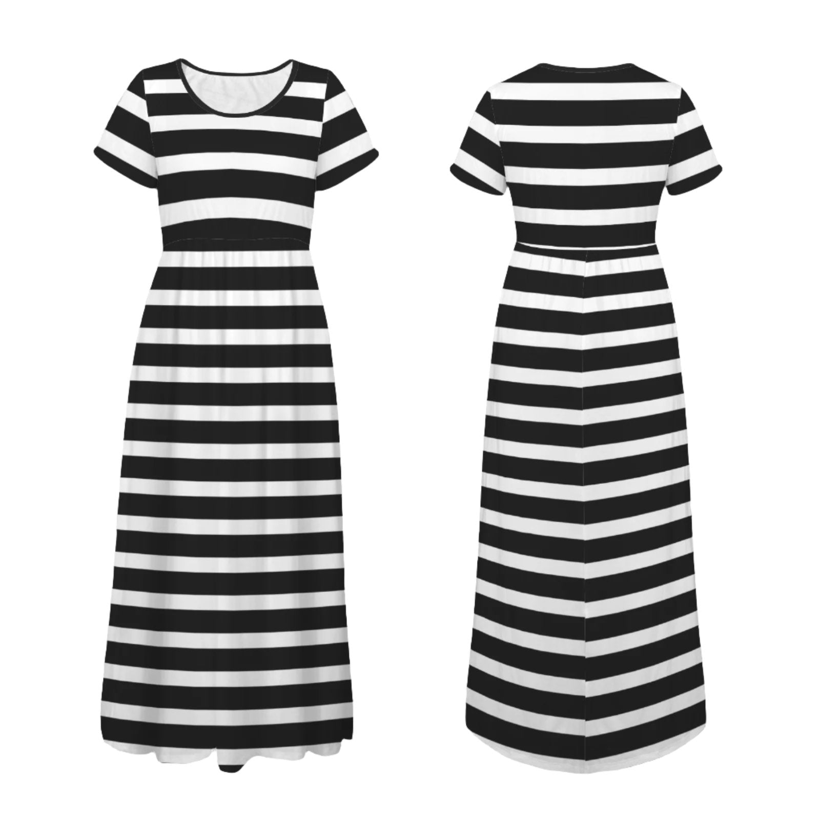 Black and White Stripe Maxi Dress