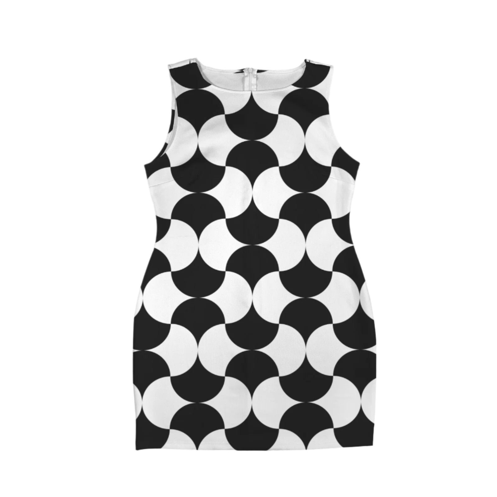 Mod black Opt art Shift Dress