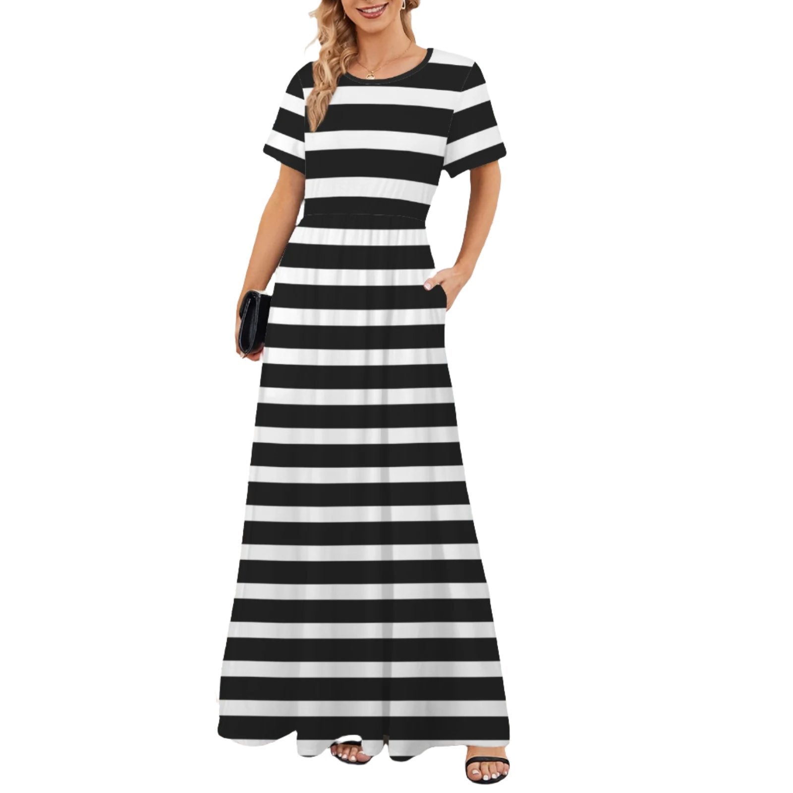 Black and White Stripe Maxi Dress