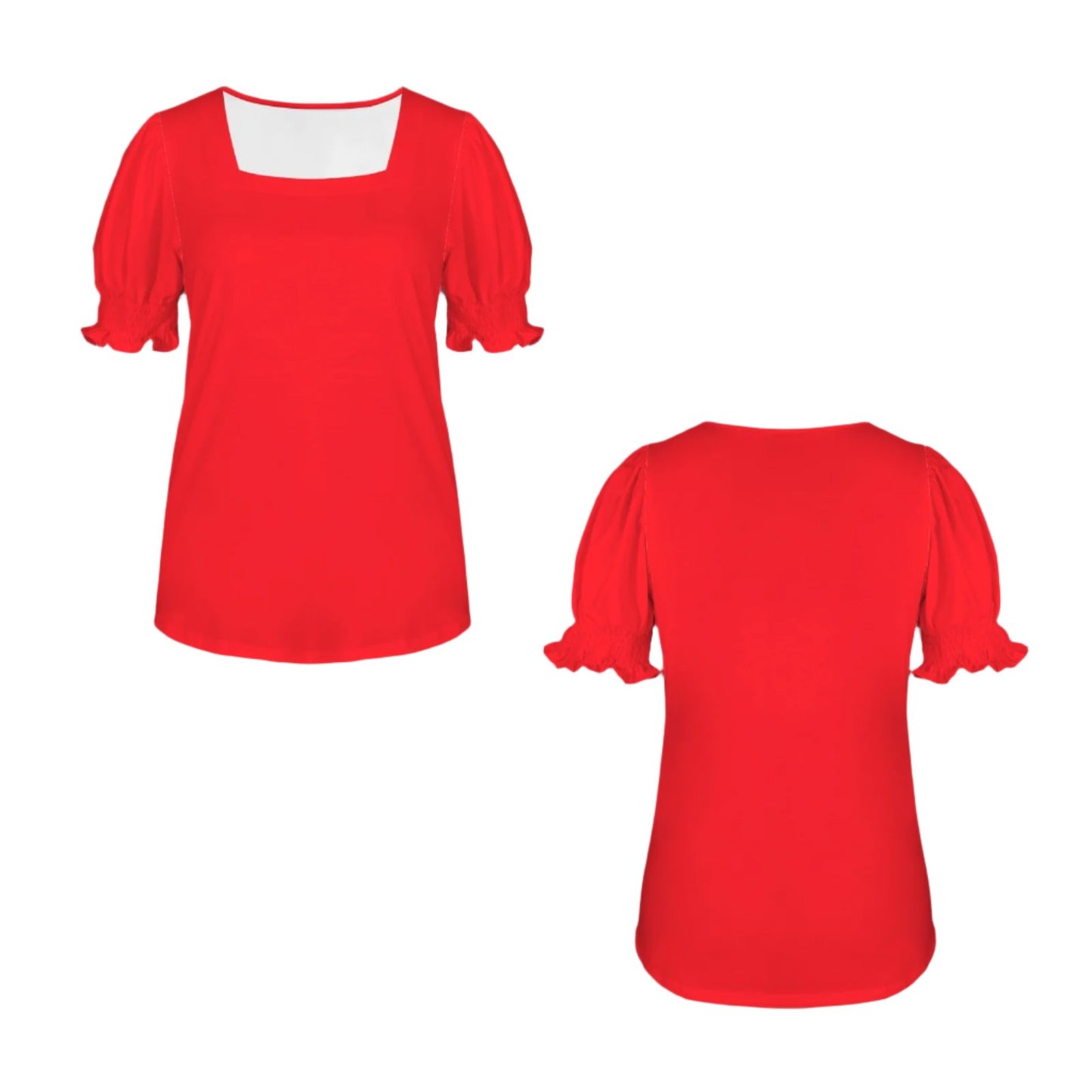 red Babydoll Puff sleeve Tshirt