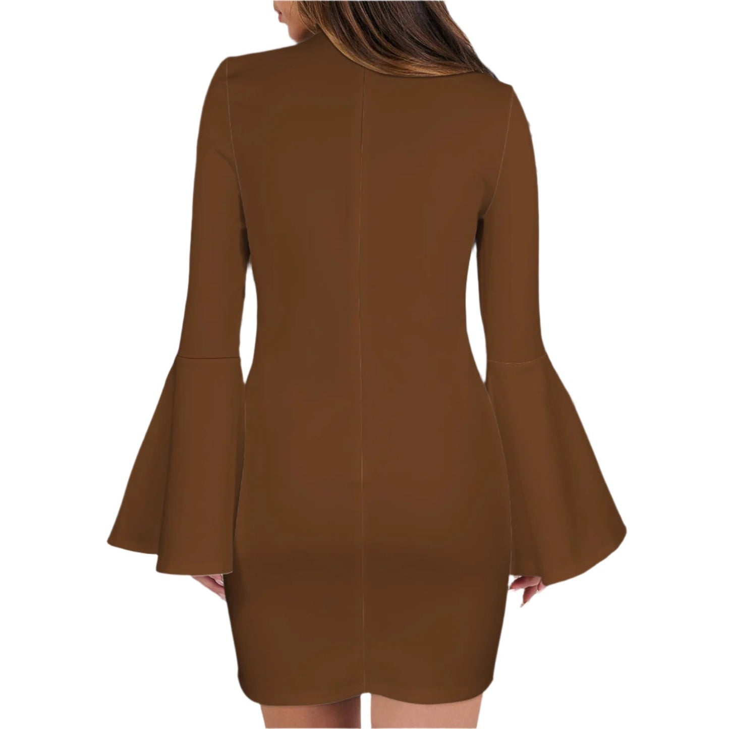 Brown Turtle Neck mini dress