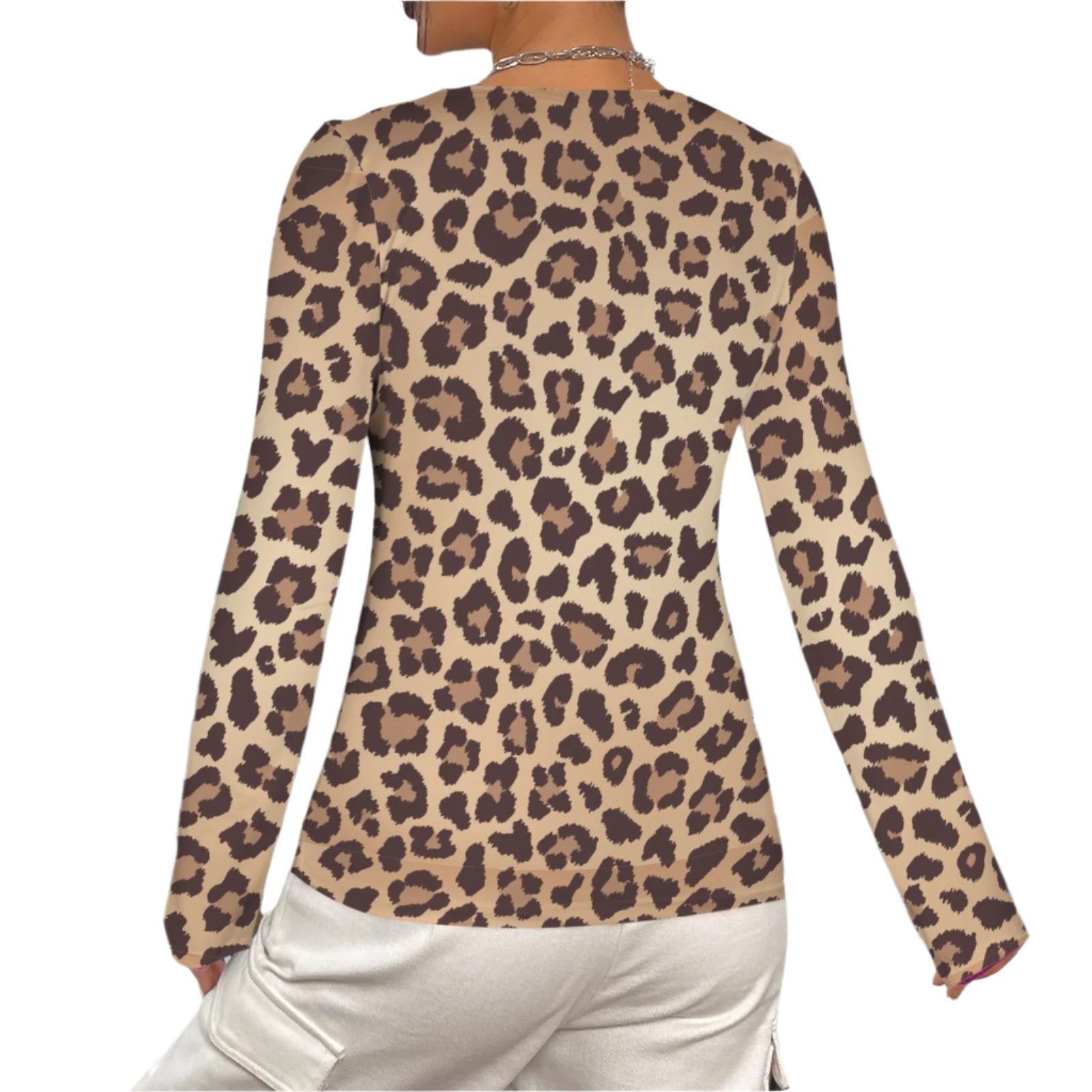 Women's Leopard Print Ruche Top