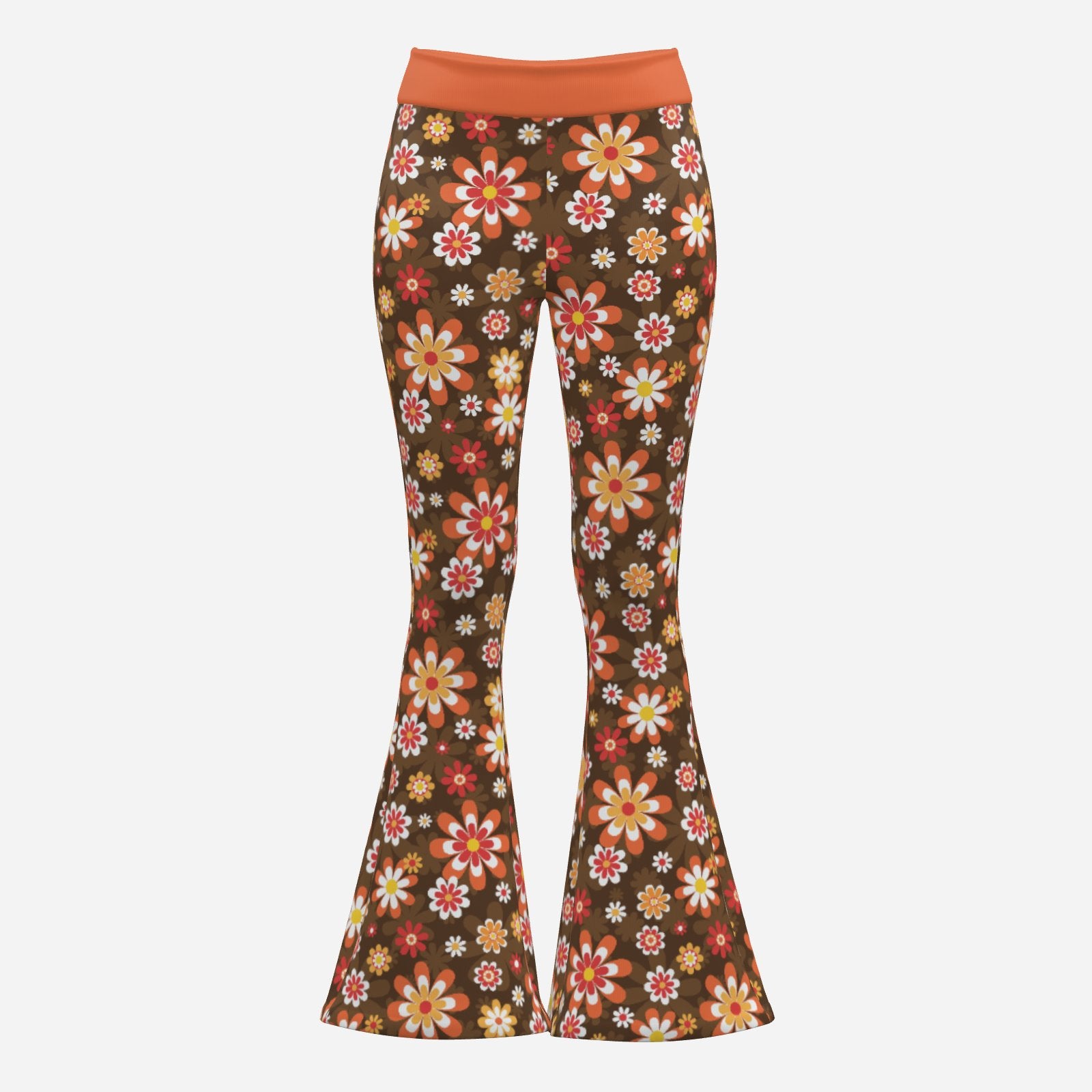 70s Bell Bottom Yoga Pants | Retro High Waist Wide Leg Exercise Pants | Vintage Style Flare Leggings