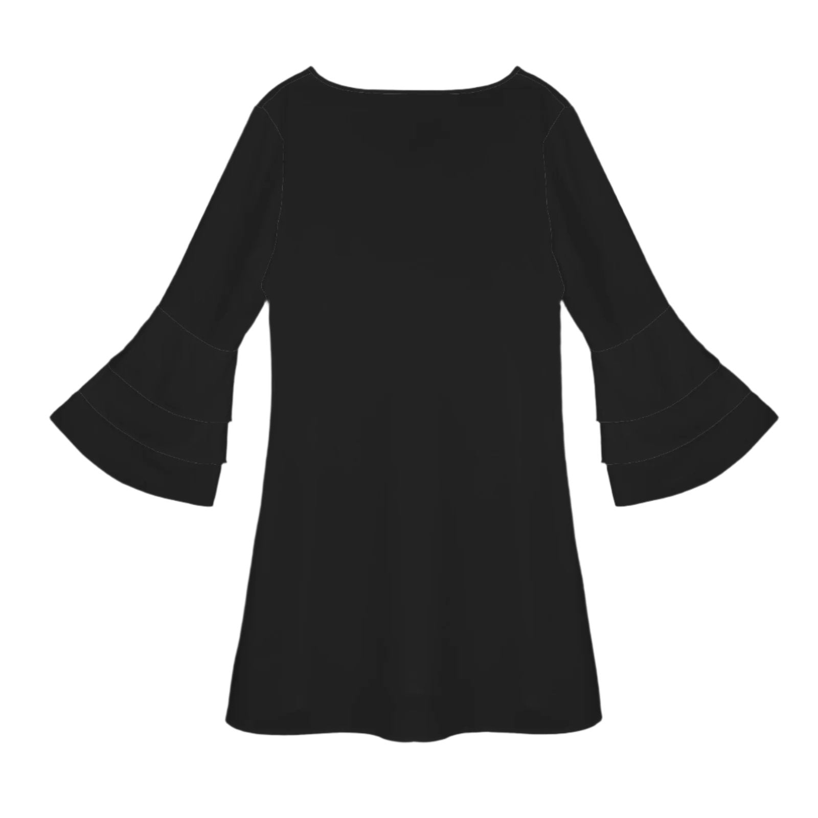 Black Tier Bell Sleeve Dress