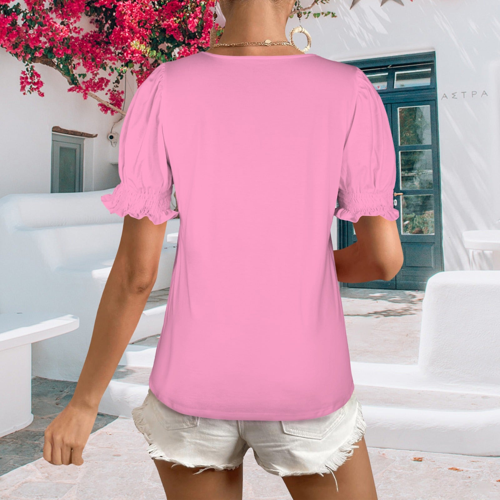 Pink Puff Sleeve Tshirt