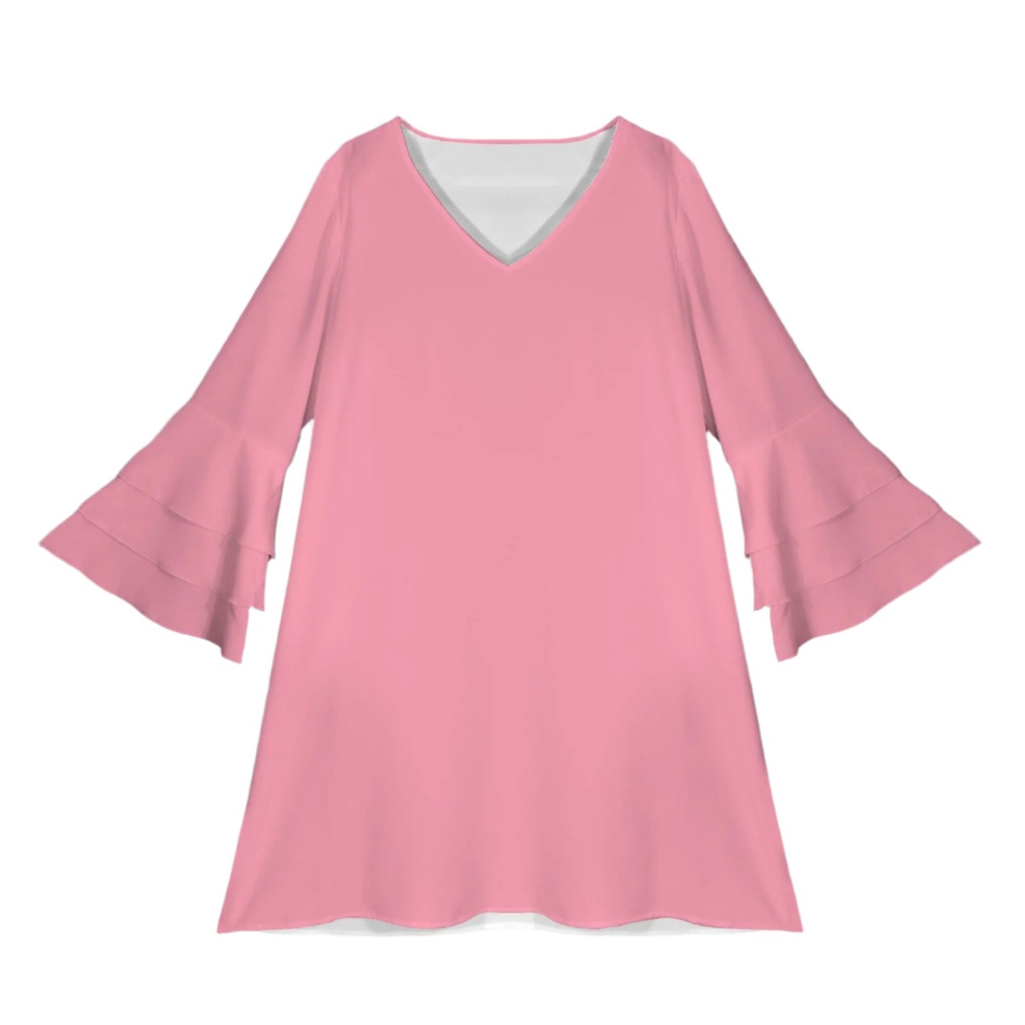 Pink Tier bell Sleeve Dress