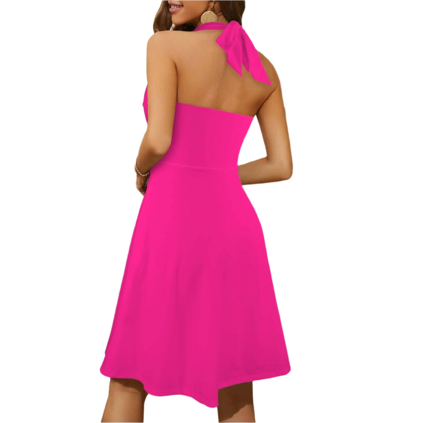 Hot Pink Halter Dress