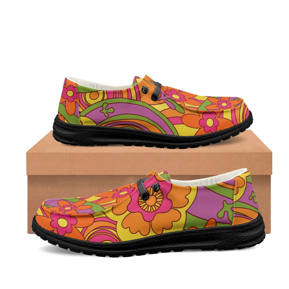 Unisex Loafers, Hippie Loafers, Floral Loafers, 70s inspired Shoes, 70s style shoes