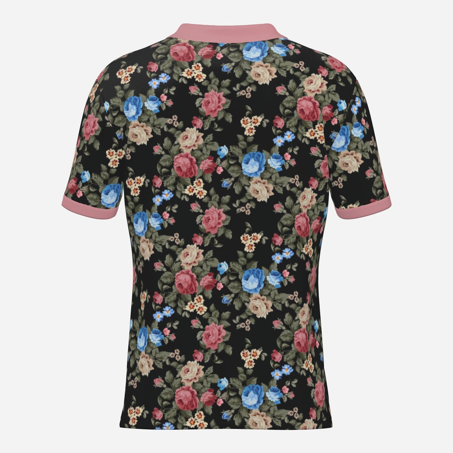 Retro Black Floral Polo Shirt UPF 50+ Sun Protection Unisex Polo