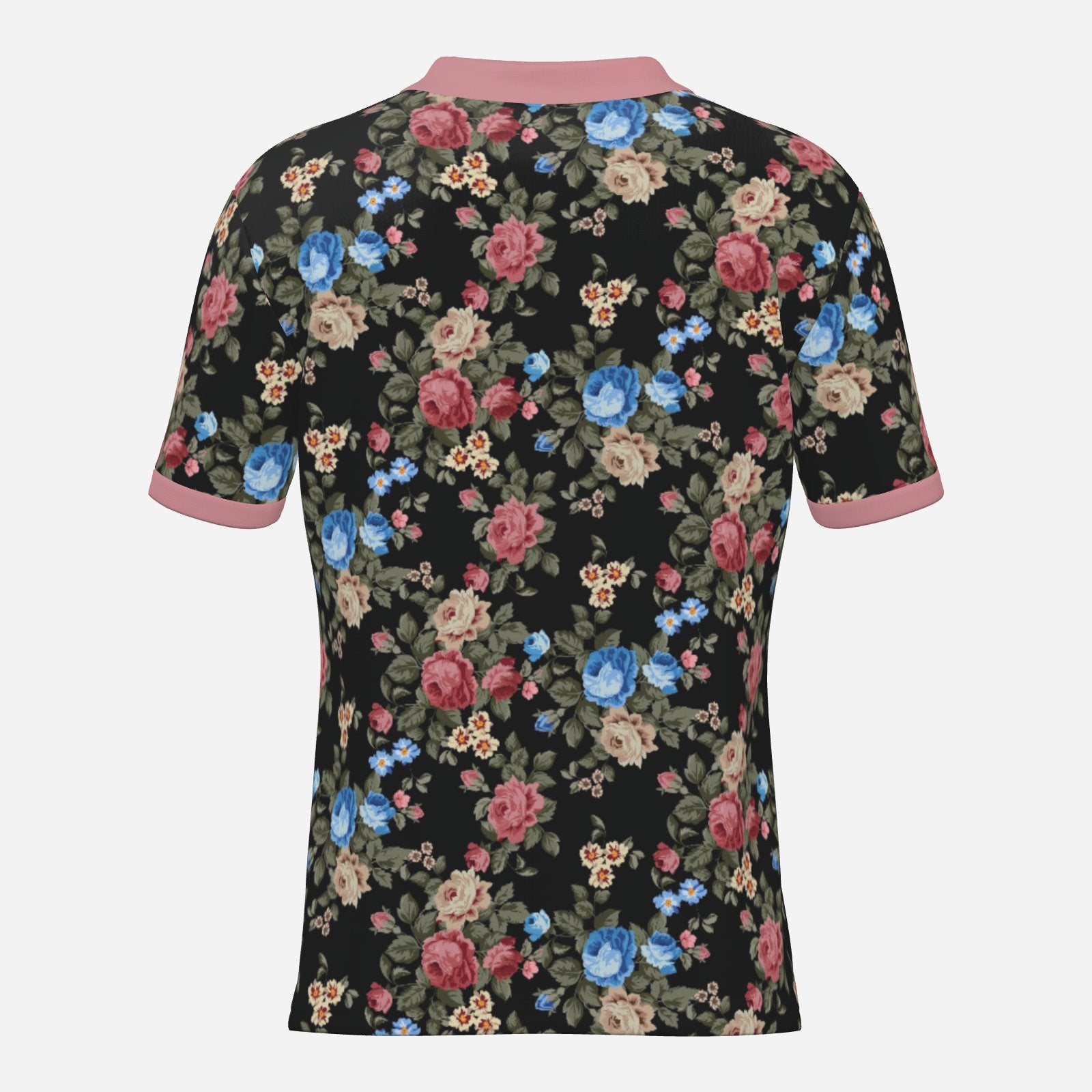 Retro Black Floral Polo Shirt UPF 50+ Sun Protection Unisex Polo