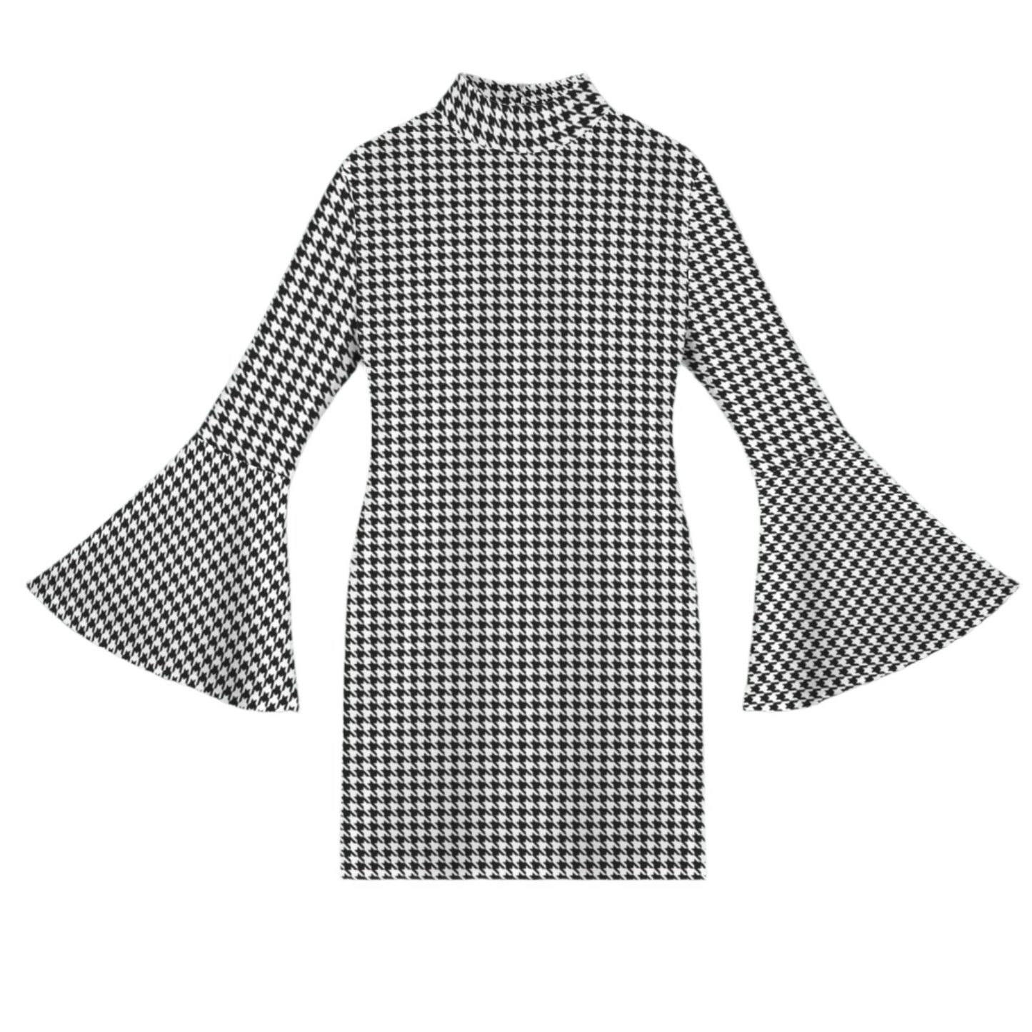 Black Houndstooth  Dress