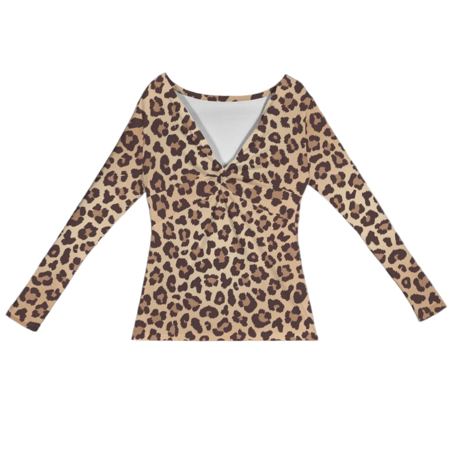 Women's Leopard Print Ruche Top