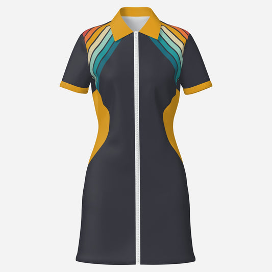 60s 70s Dress Style | 60s Mod mini dress |60s Gogo Mini Dress | Groovy Stripe Shirt Dress