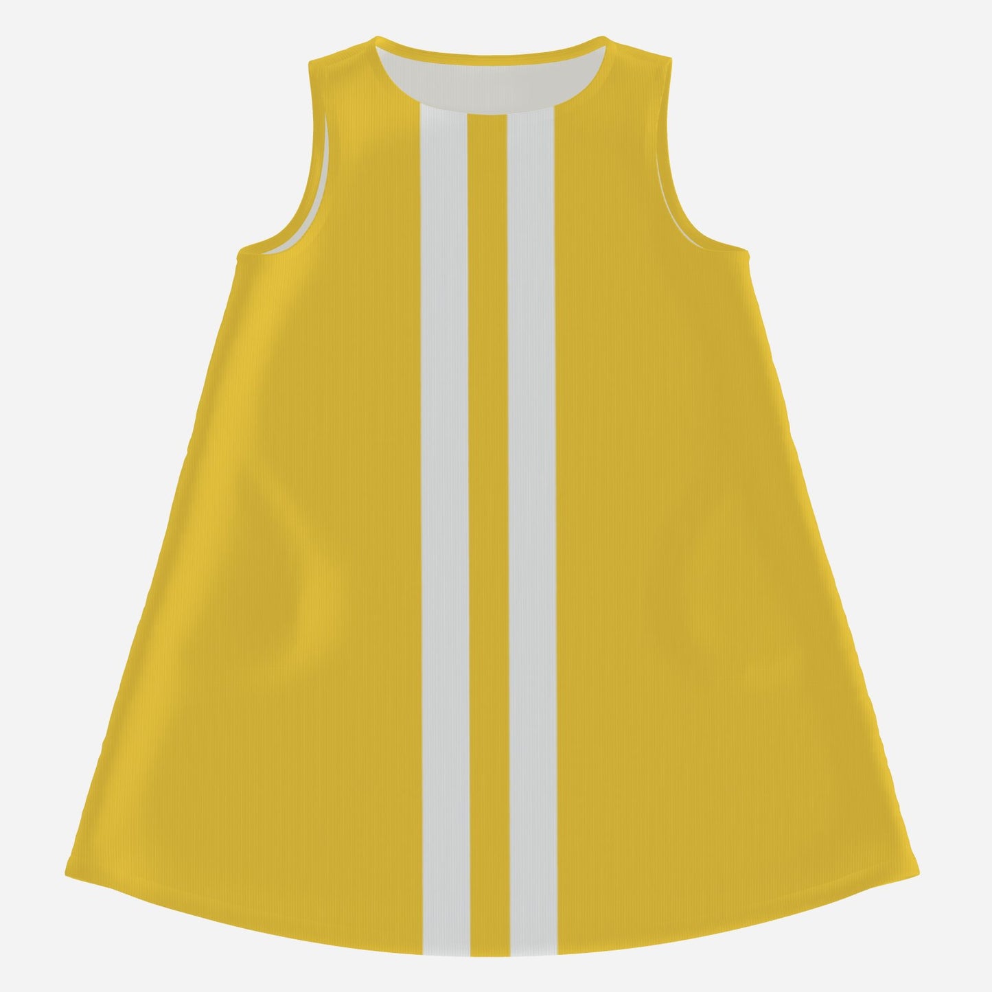 60s Mod Yellow Mini Dress | Sleeveless Yellow Tent Dress | Vintage Yellow Stripe 60s Style Gogo Dress