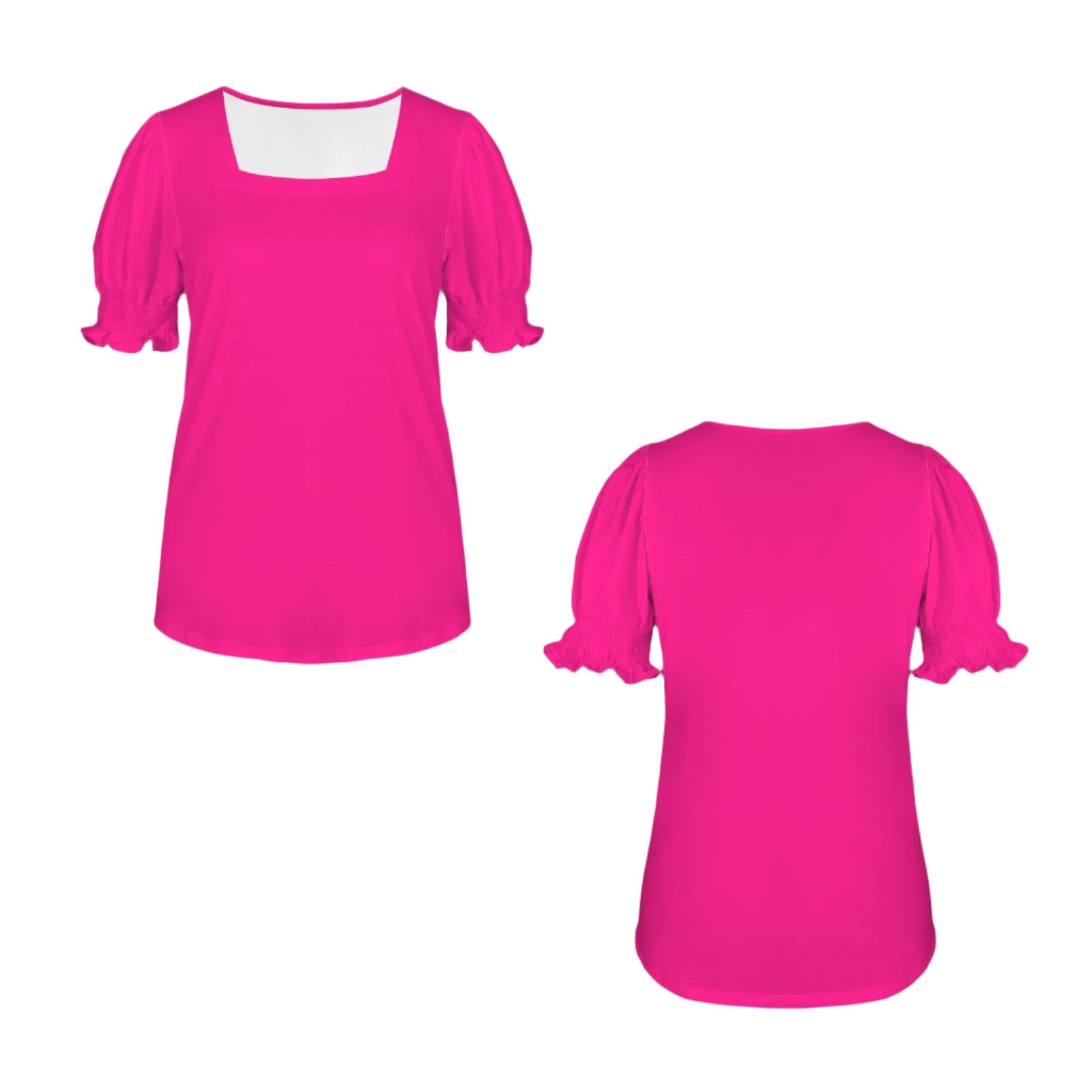 Fuchsia Pink Puff sleeve Tshirt