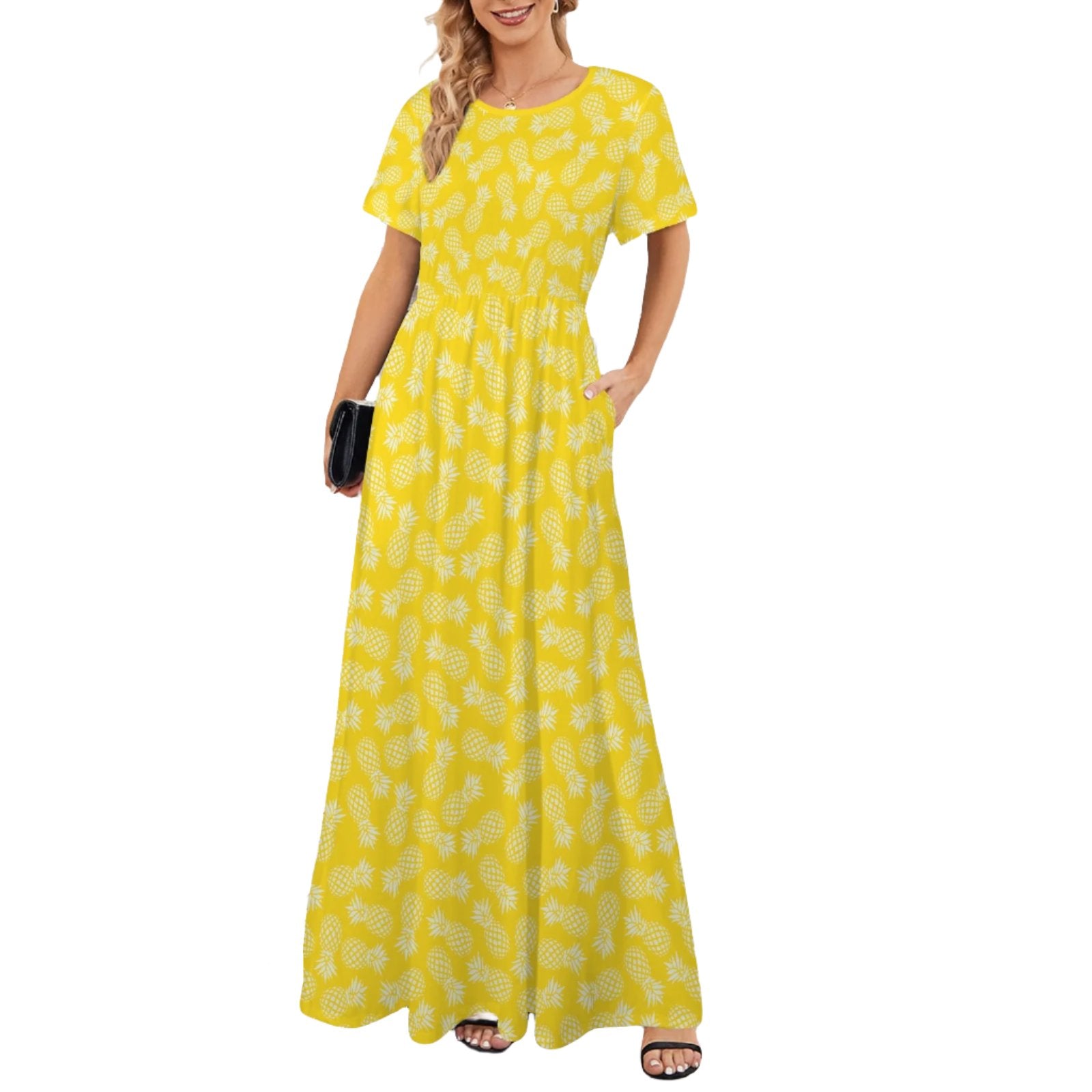 Yellow Pineapple Maxi Dress