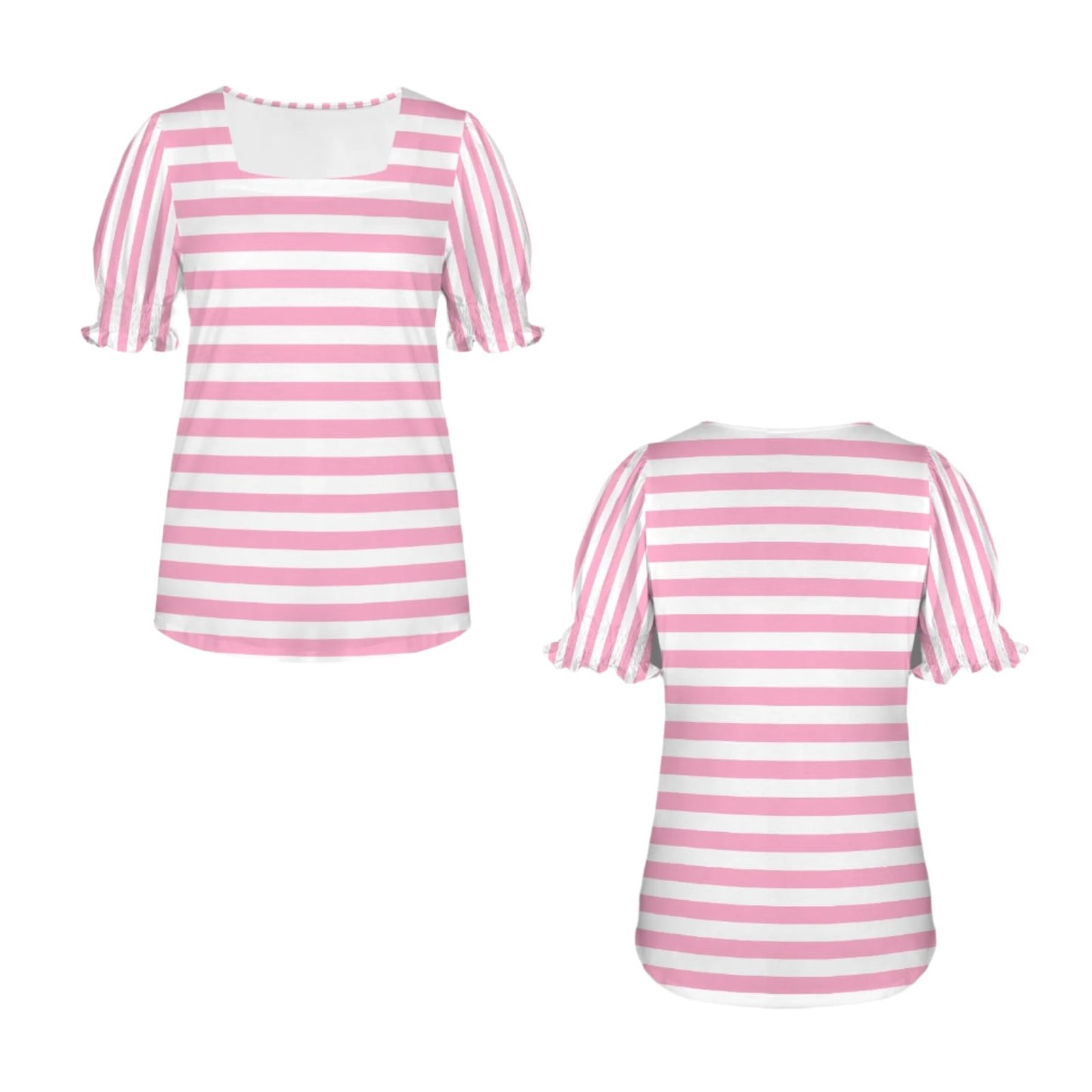 Pink White Stripe Babydoll Top