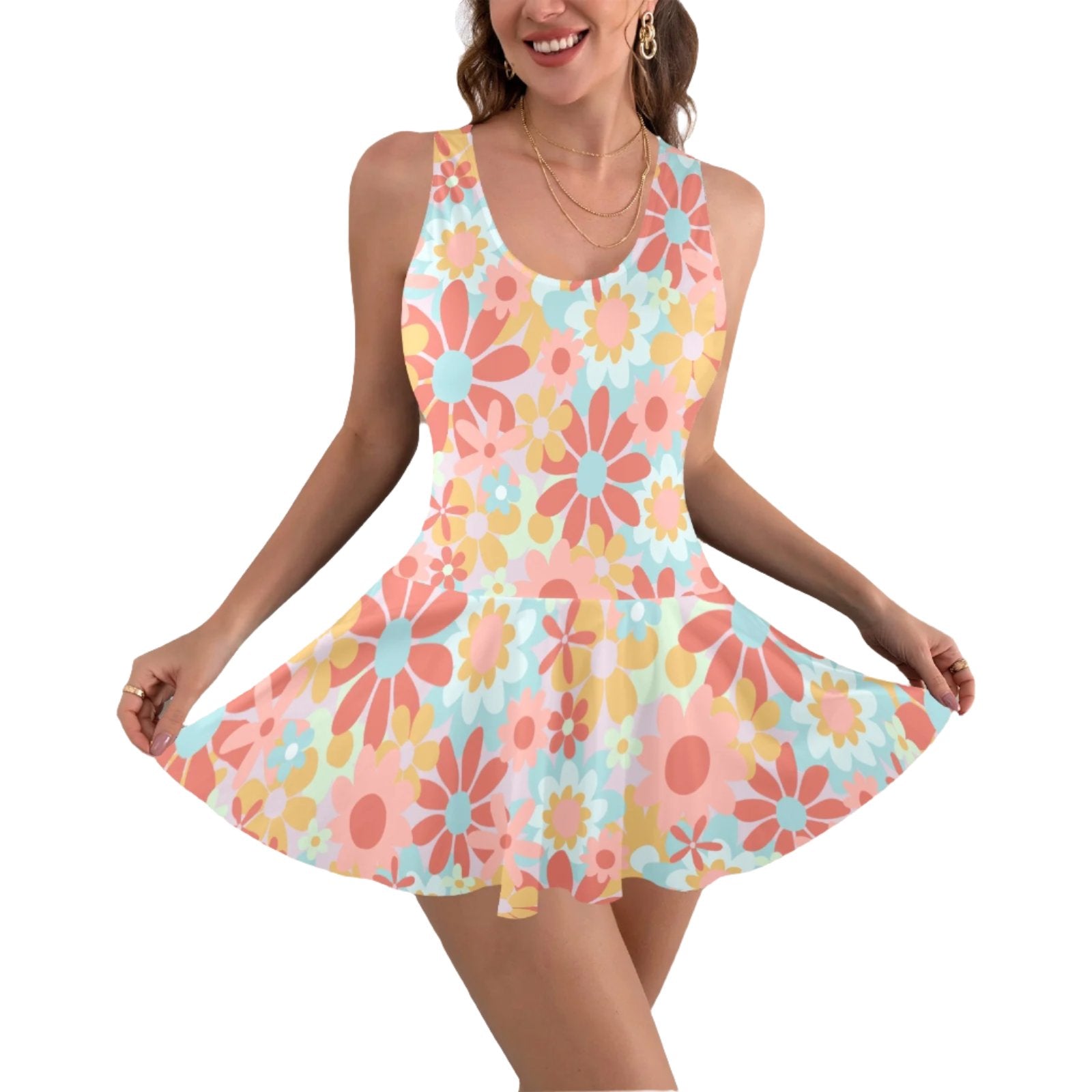 Women's Mod Floral Skirt Swimsuit