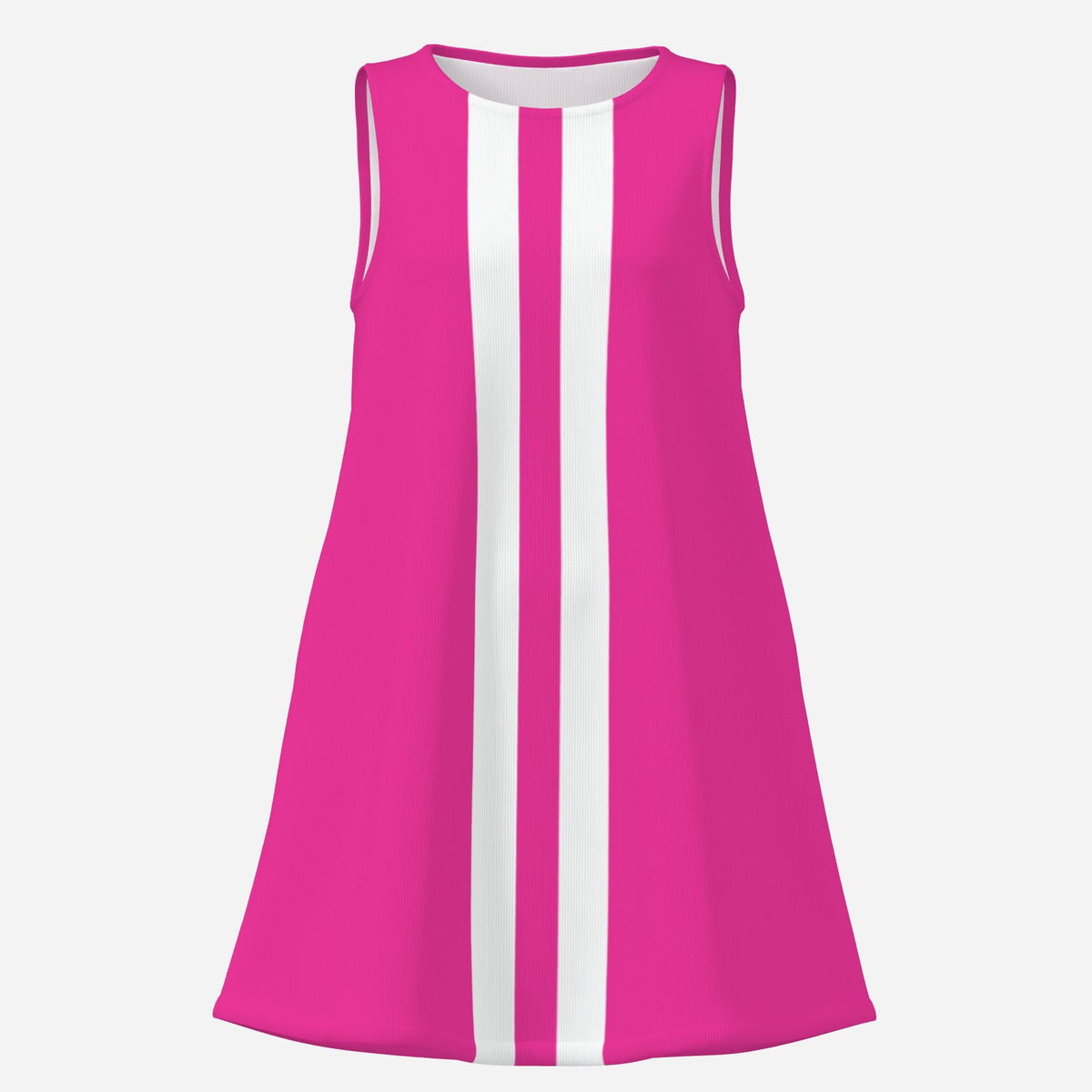 Women's Mod Dress, Hot Pink 60s Style Dress, Sleeveless Tent Mini Dress, Vintage Inspired Go-Go Dress