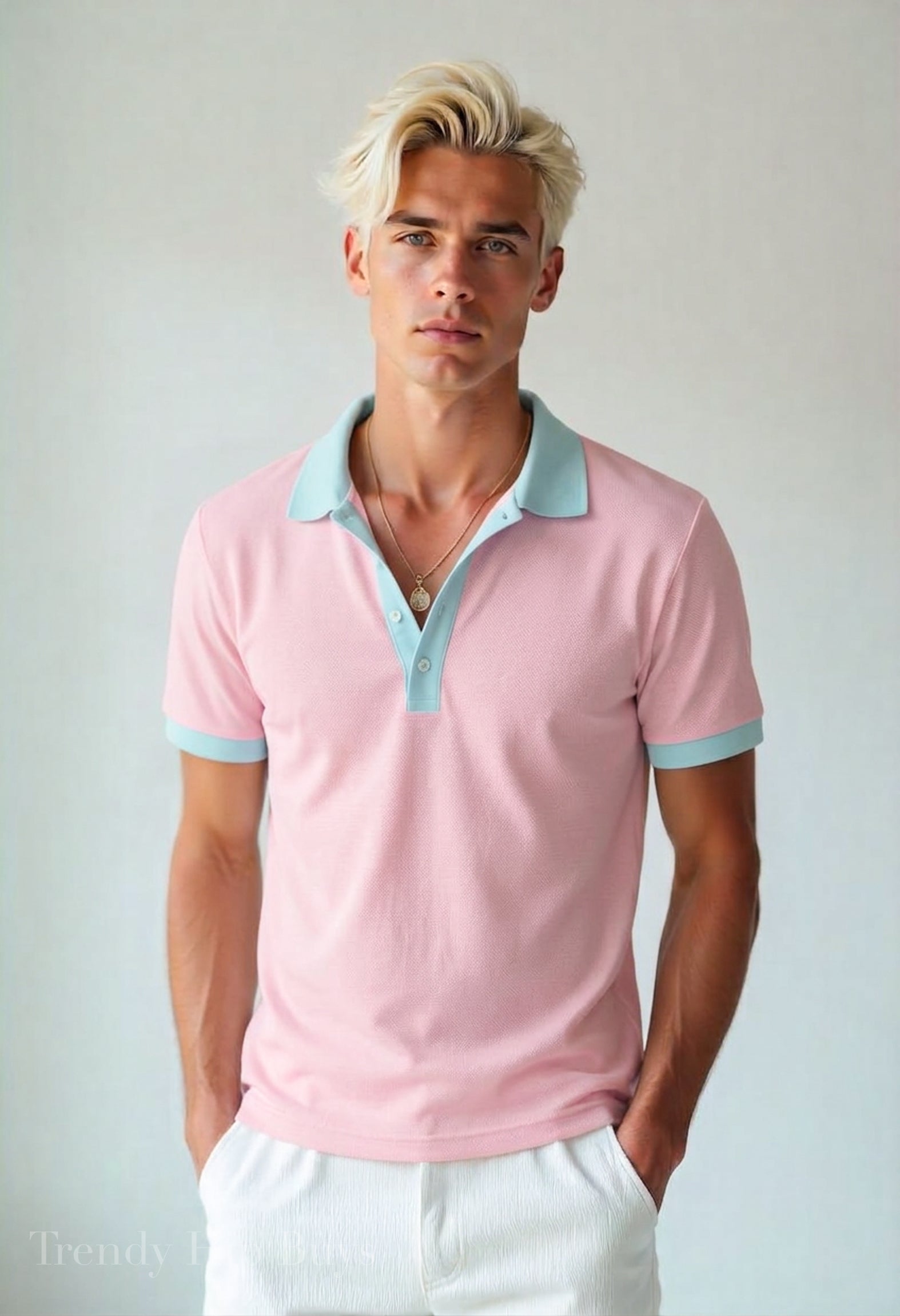 Two Tone Pink Polo Shirt | UPF 50+ Sun Protection Unisex Polo