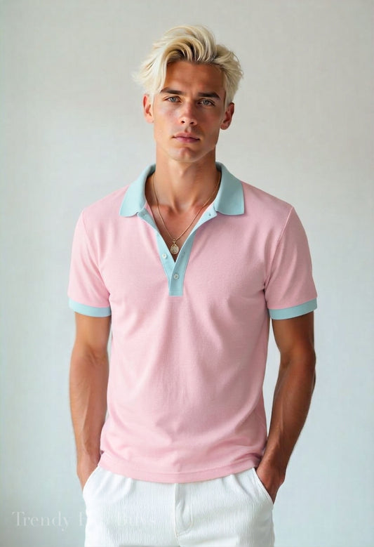 Two Tone Pink Polo Shirt | UPF 50+ Sun Protection Unisex Polo