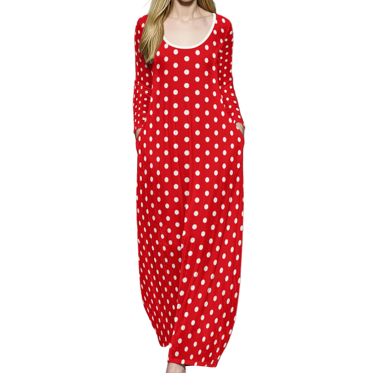 polkadotvellvetmaxidress,redpolkadotdress