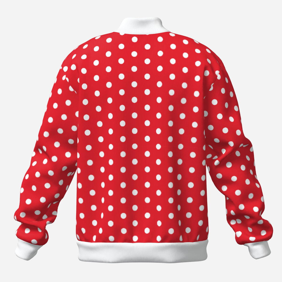 Unisex Red Polka Dot Bomber Jacket | Fleece Lined Retro 50s 60s Jacket