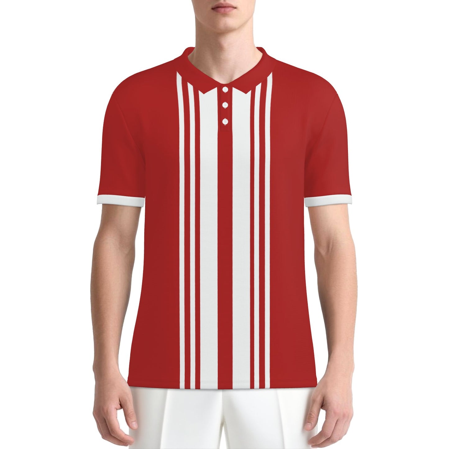 Retro Red Polo Shirt | UPF 50+ Sun Protection Polo | 50s 60s Vintage Style Golf Shirt | Unisex Polo Top | Trendy Hip Buys