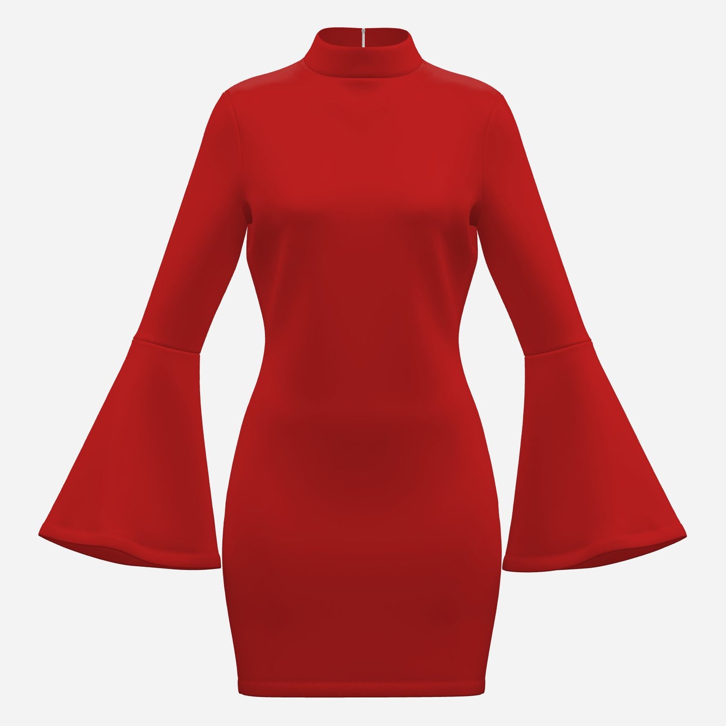 70s Dress Style, Boho Hippie Mini Dress | Red Bell Sleeve Dress, 60s Go Go Dress | Red Turtleneck Dress, Red Shift Dress,Disco Dress