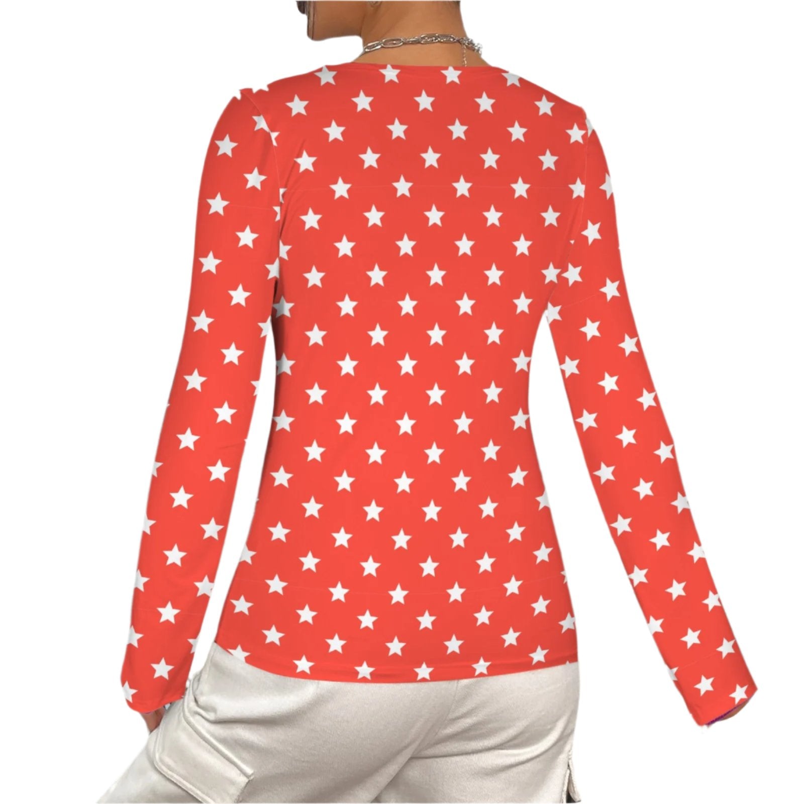 Star Print Ruche Top