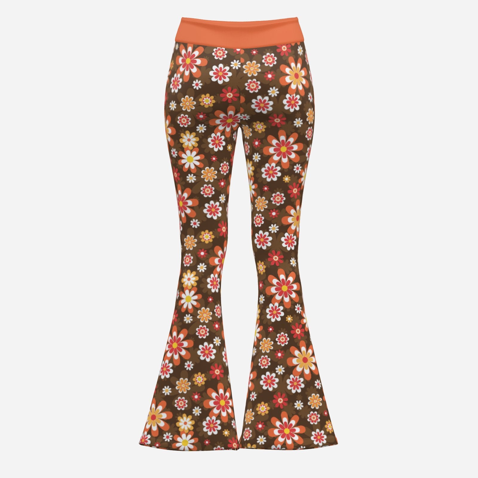 70s Bell Bottom Yoga Pants | Retro High Waist Wide Leg Exercise Pants | Vintage Style Flare Leggings