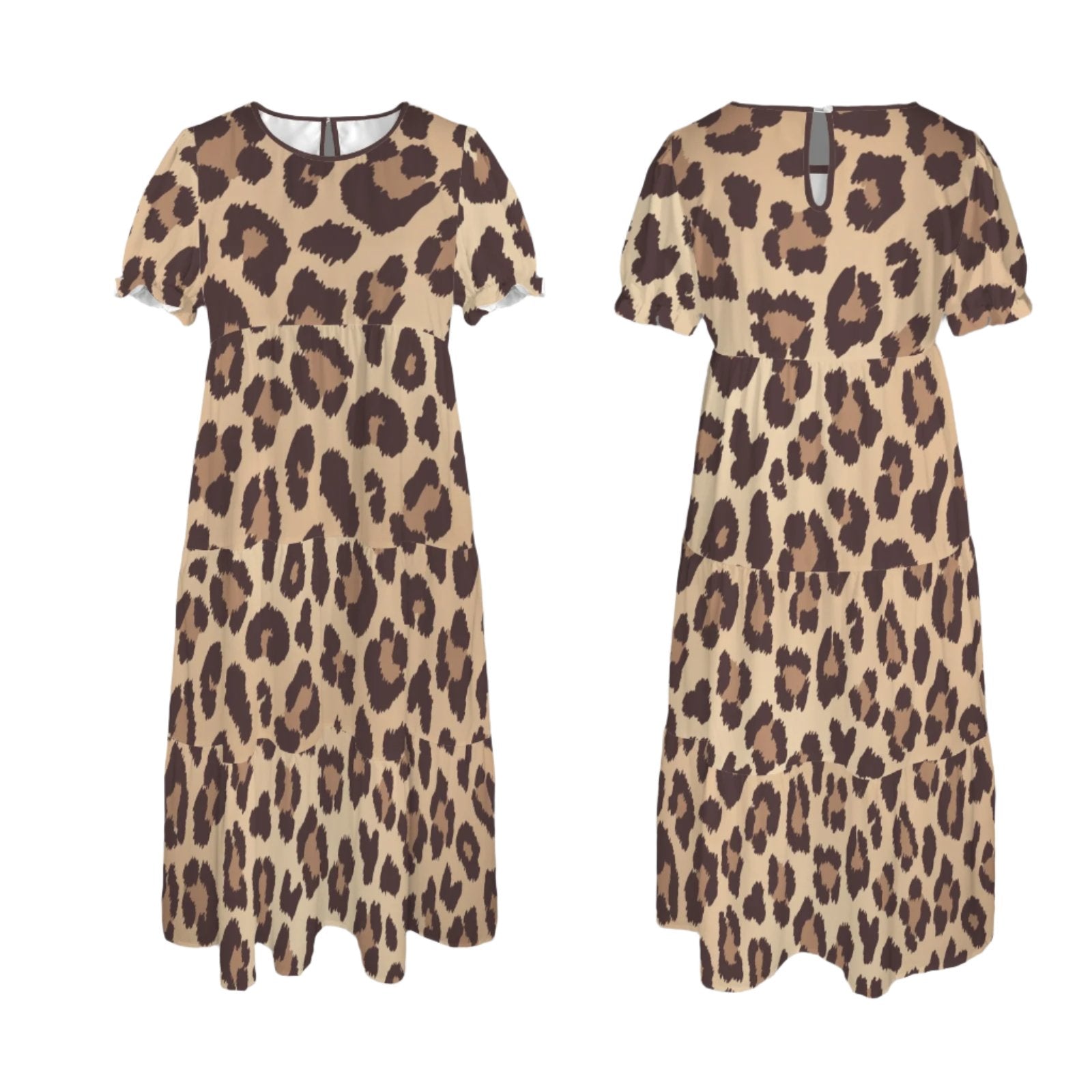 Leopard Printbabydoll Tier Dress