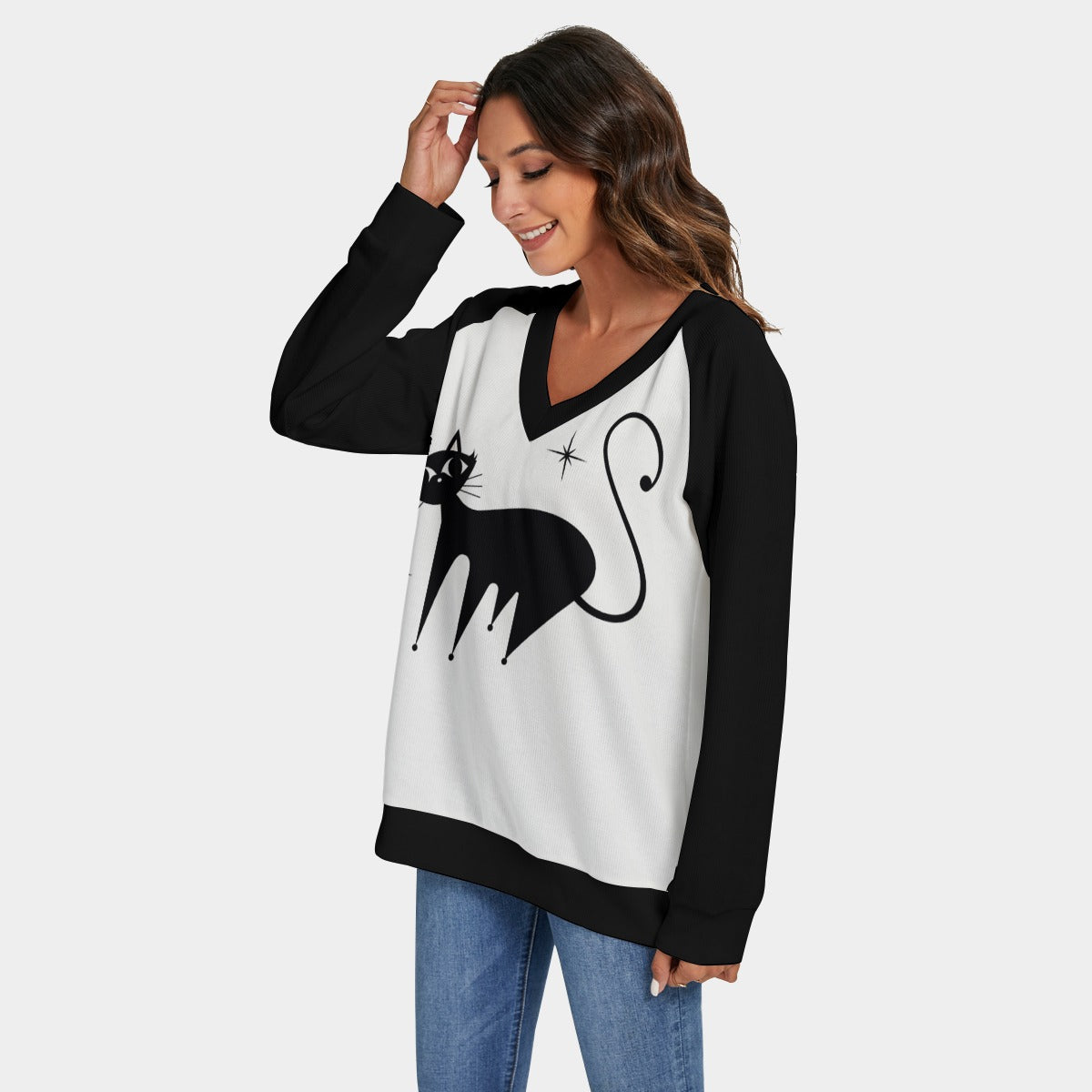 retro 50s cat knit sweater