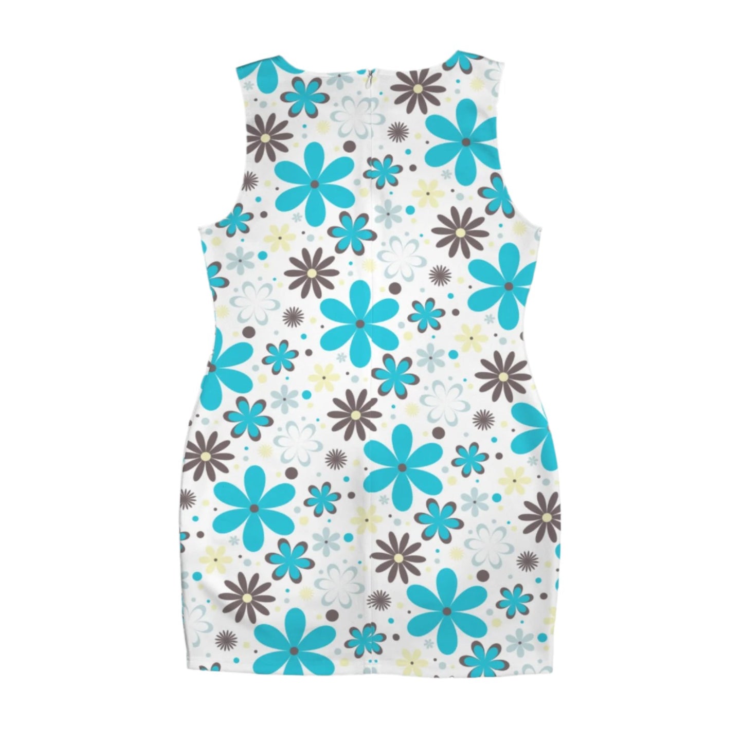 Turquoise Floral Shift Mini Dress