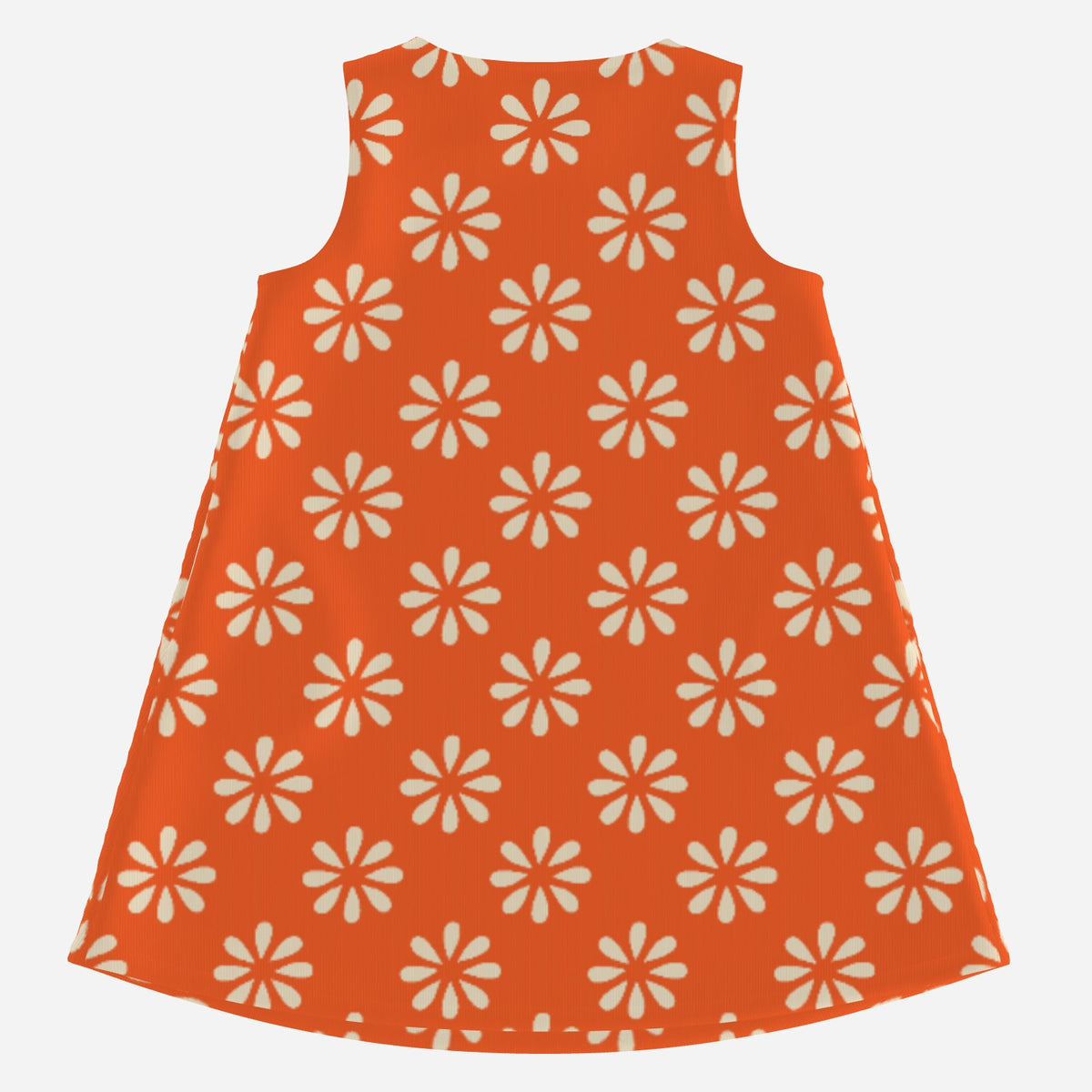 Women's Mod Orange Floral 60s Style Dress | Vintage Inspired Go-Go Mini Dress | Sleeveless Tent Dress