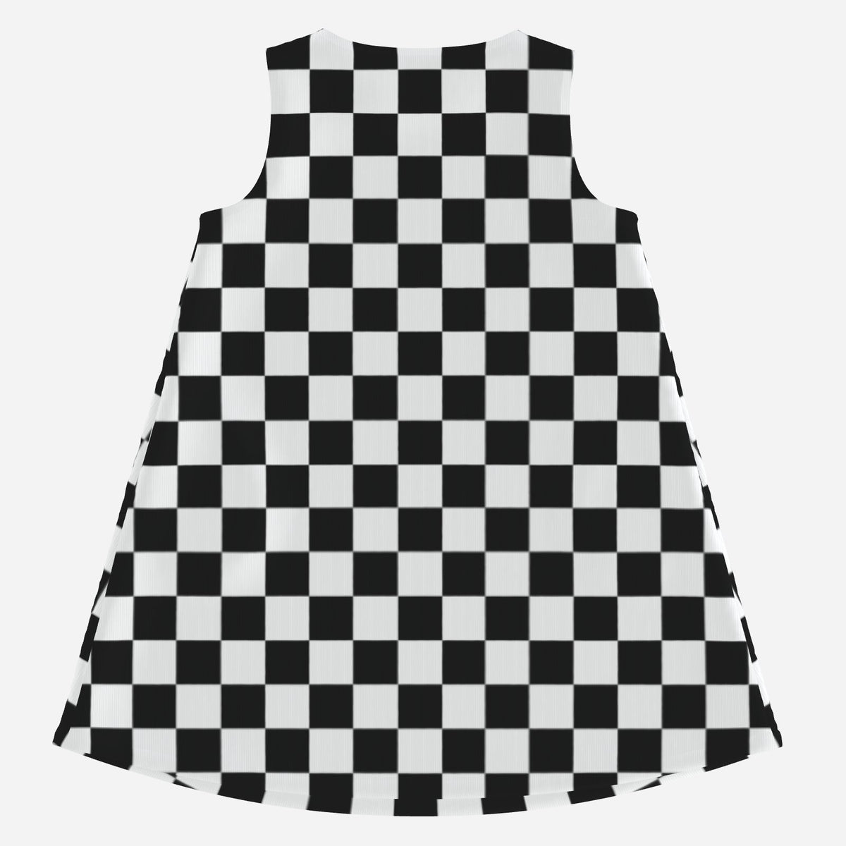 Women's 60s Mod Dress, Black & White Checker Go-Go Mini Dress, Sleeveless Retro Tent Dress, Vintage Inspired Dress