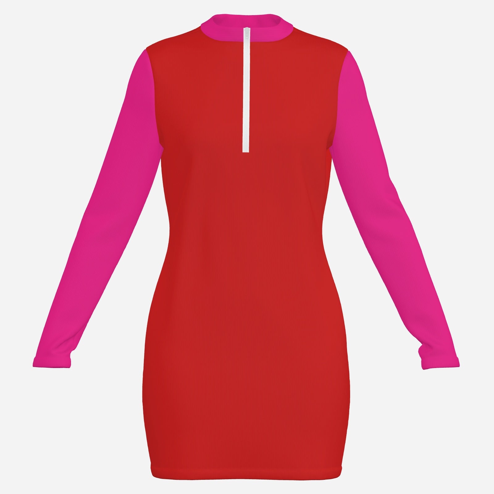 Mod 60s Dress Style | Pink Red Scuba Mini Dress | 60s Style Color Block Dress 