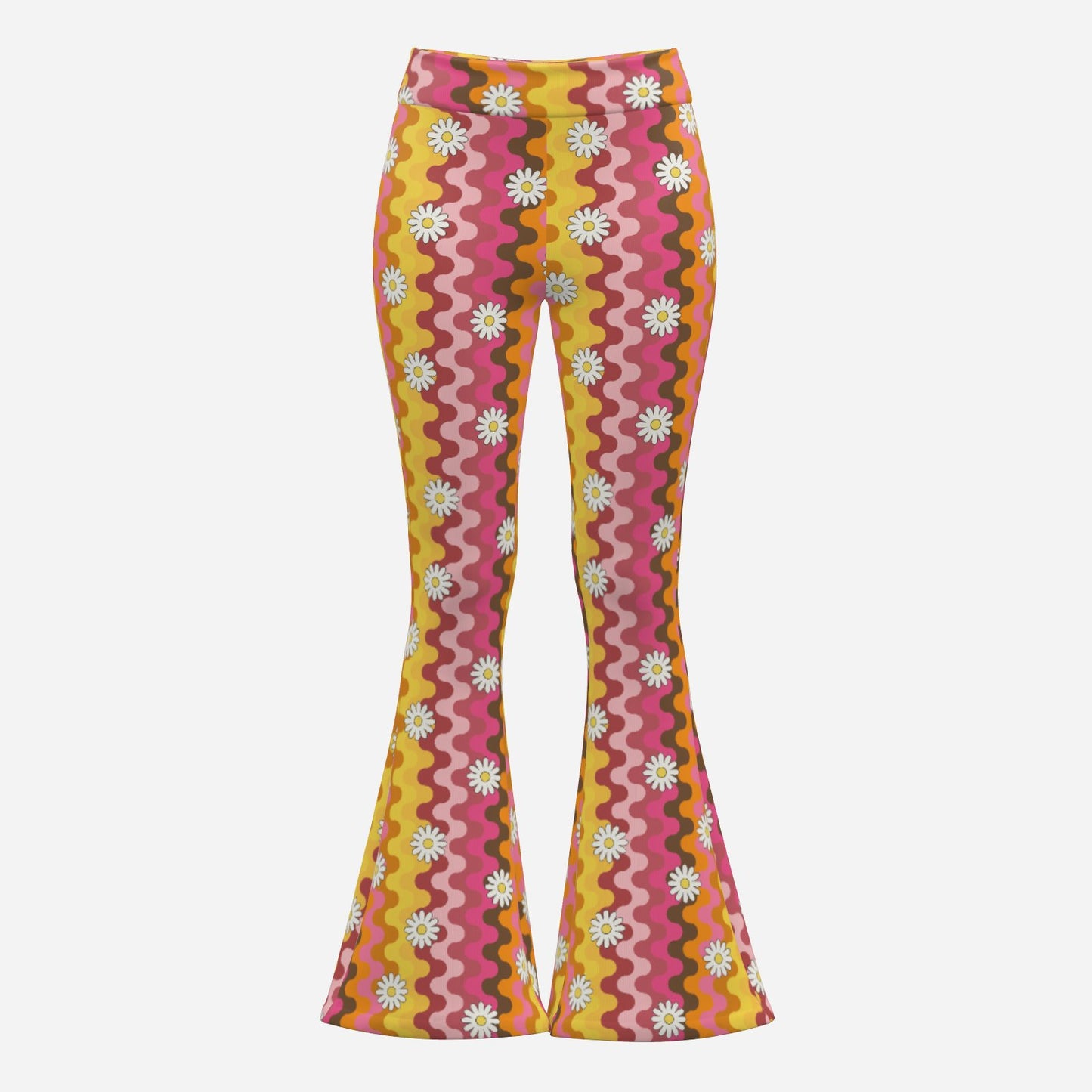 70s Multicolor Bell Bottom Pants | Retro Hippie Wide Leg Yoga Pants | Floral Stripe Flare Leggings Women | Trendy Hip Buys