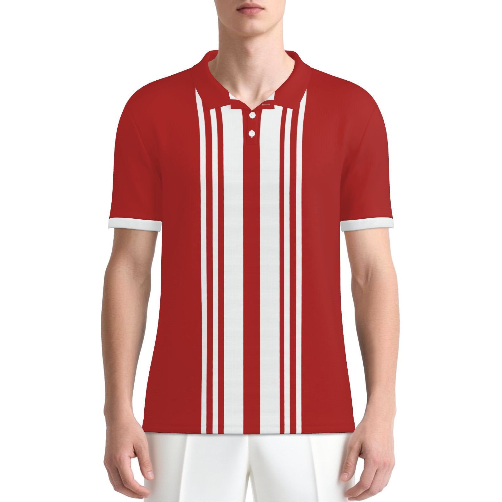 Retro Red Polo Shirt | UPF 50+ Sun Protection Polo | 50s 60s Vintage Style Golf Shirt | Unisex Polo Top | Trendy Hip Buys