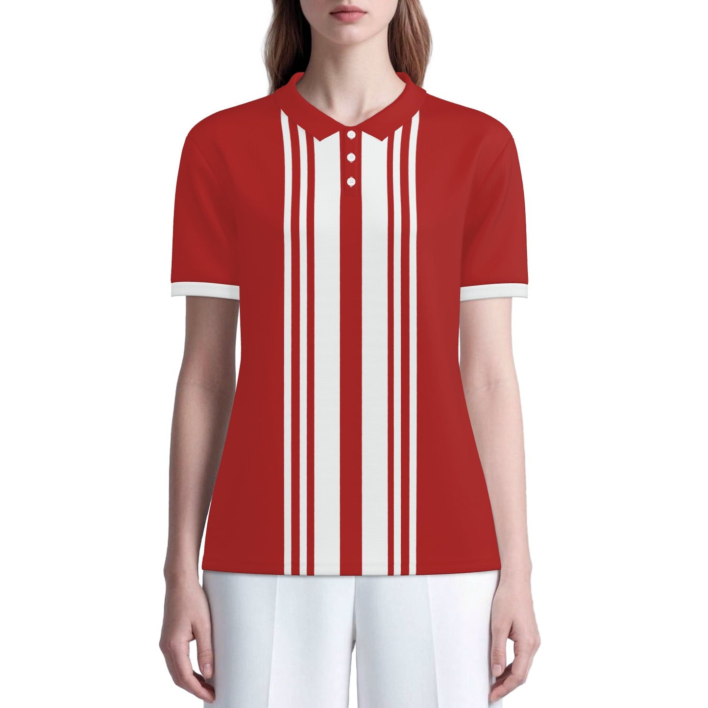 Retro Red Polo Shirt | UPF 50+ Sun Protection Polo | 50s 60s Vintage Style Golf Shirt | Unisex Polo Top | Trendy Hip Buys