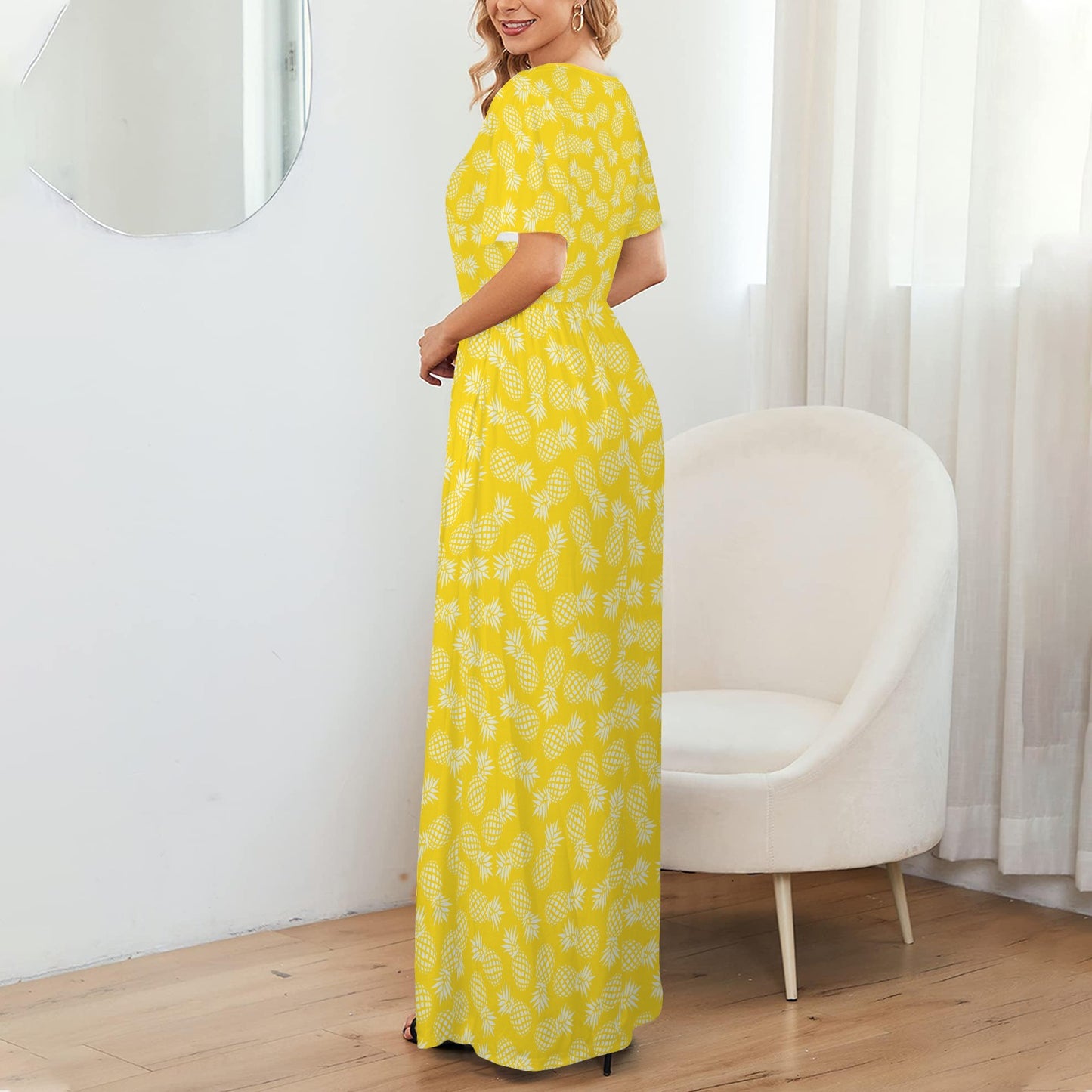 Yellow Pineapple Maxi Dress