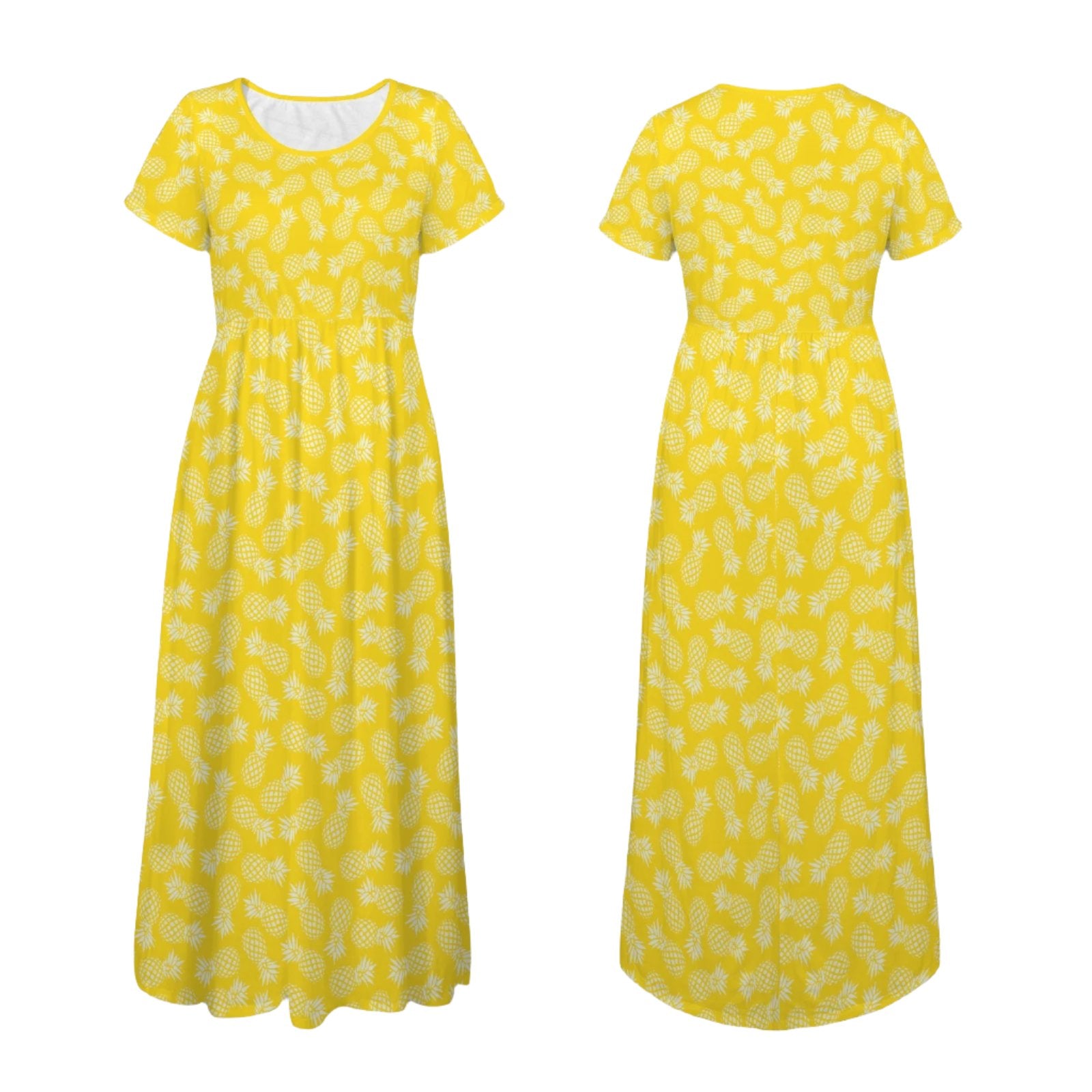 Yellow Pineapple Maxi Dress