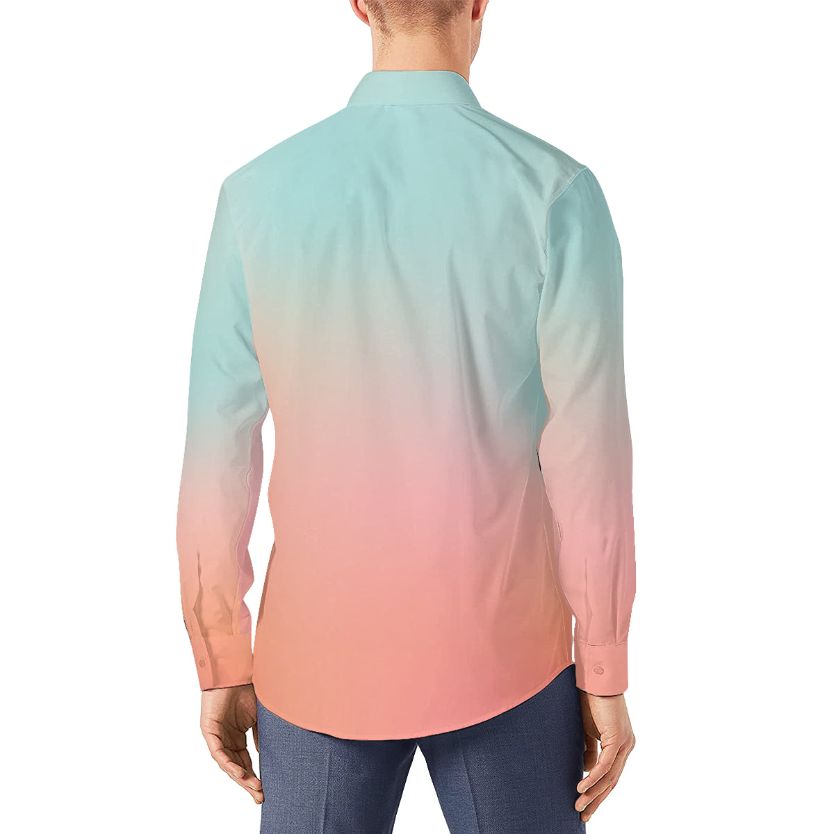 Ombre Shirt Men, Pink Blue Shirt Men, blue ombre shirt, Gifts for him, Pink Blue dress shirt men, Artistic Shirt Men, Unique Shirt Men