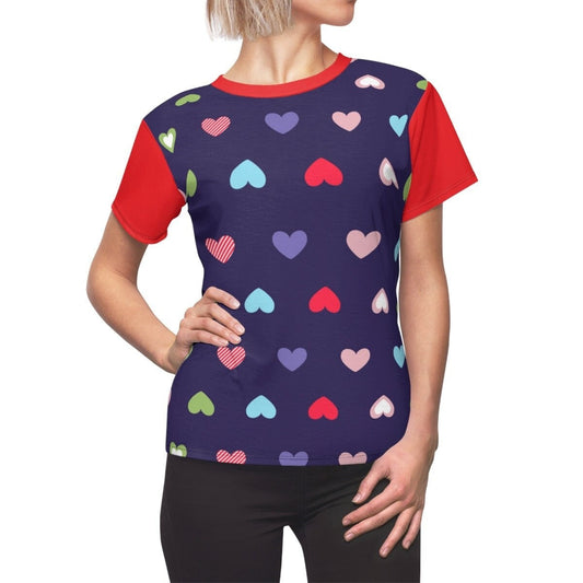 Fabriqué aux États-Unis, T-shirt Heart, T-shirt Heart Print, T-shirt Red Heart, T-shirt Pink Heart, T-shirt Blue Heart, chemise Heart Print, Heart Poka Dot