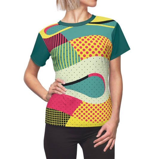 T-shirt New Wave des années 80, T-shirt de style vintage des années 80, chemise abstraite des années 80, T-shirt femme des années 80, T-shirt rétro des années 80, T-shirt vintage des années 80, multicolore