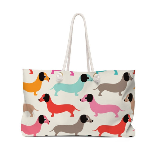 Dog Print Bag, Dog Beach Bags, Weekend Bag,Large Shopping bag,Dog pattern print bag,Gifts for her, Large Bag,Large Tote Bag,Wiener Dog Print