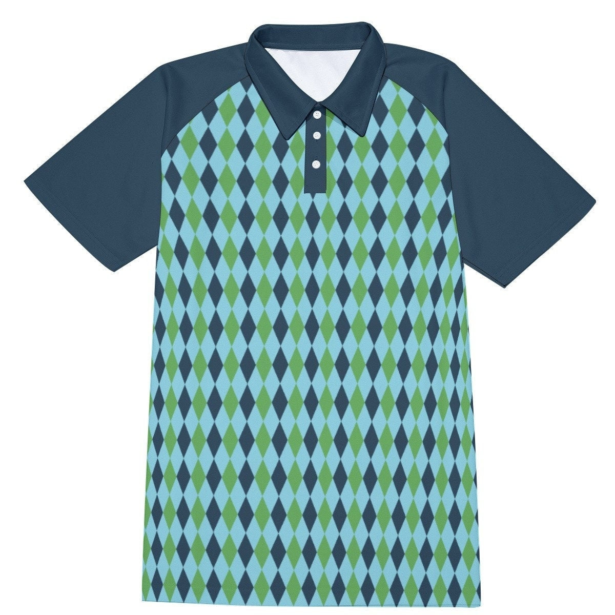 Polo Shirt, Men's Vintage, Men's Polo Shirt, Men's 60s Shirt,Blue Green Polo, Retro Tops, Vintage Shirt Men, Men's Knit Top, 60s polo shirt