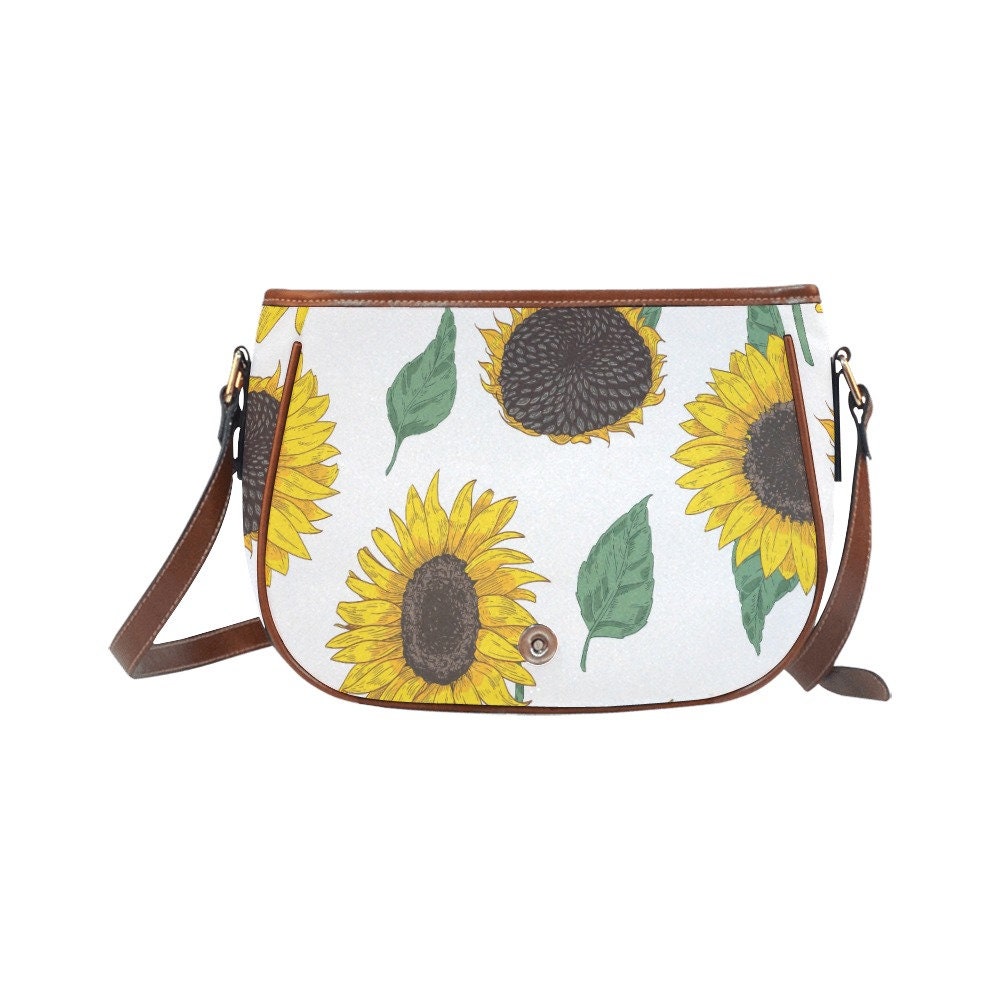 Saddle Bag, Handmade Bag, Womens Bag, Womens Handbag, Sunflower bag, Sunflower Purse, Floral Purse, Floral Bag, Floral Handbag
