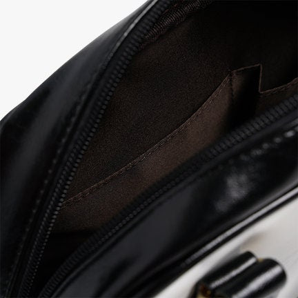 Schwarze Karo-Geldbörse, Karo-Handtasche, Damenhandtasche, Damen-Geldbörse, Retro-Handtasche, schwarz-weiße Handtasche, schicke schwarze Handtasche, schwarze Handtasche