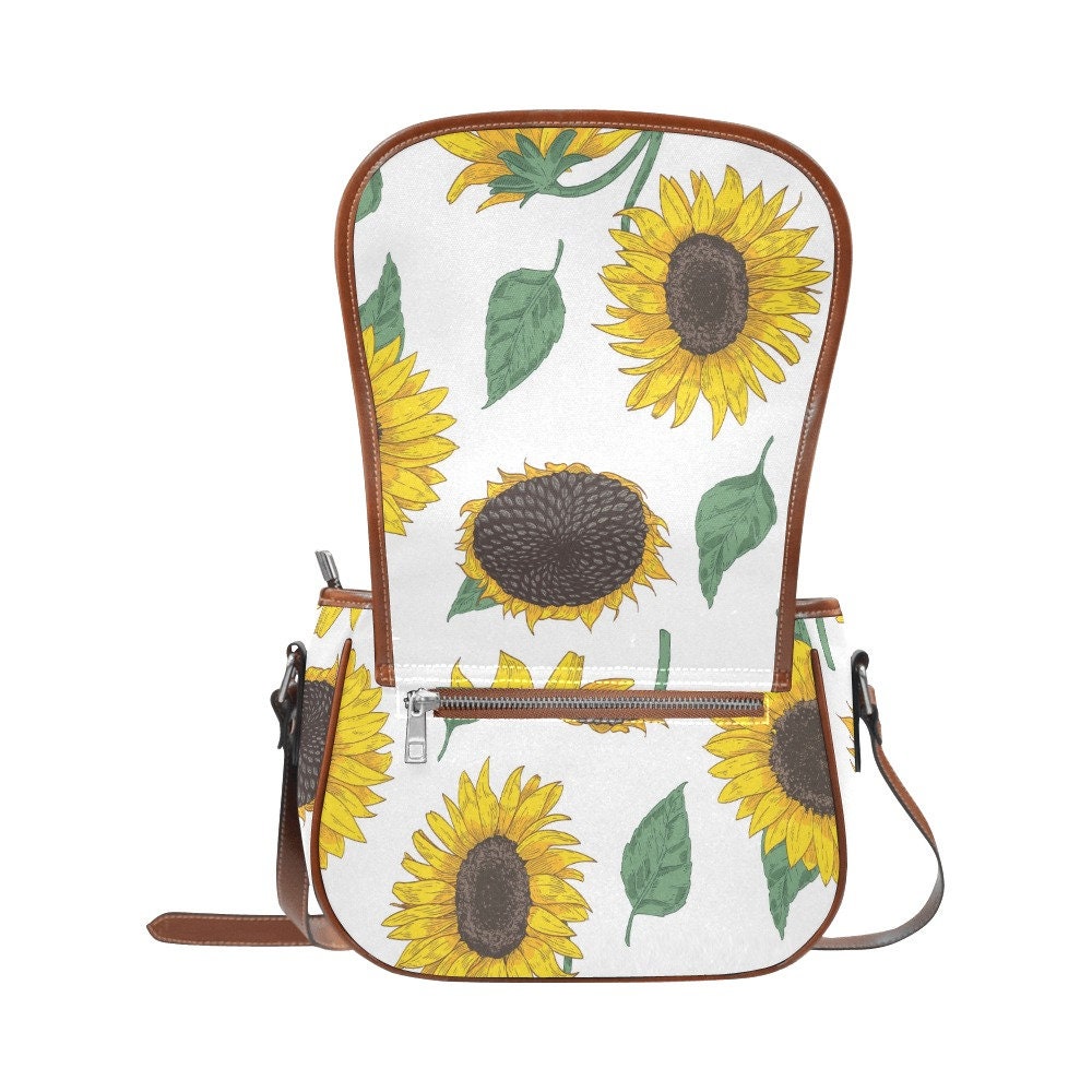 Saddle Bag, Handmade Bag, Womens Bag, Womens Handbag, Sunflower bag, Sunflower Purse, Floral Purse, Floral Bag, Floral Handbag